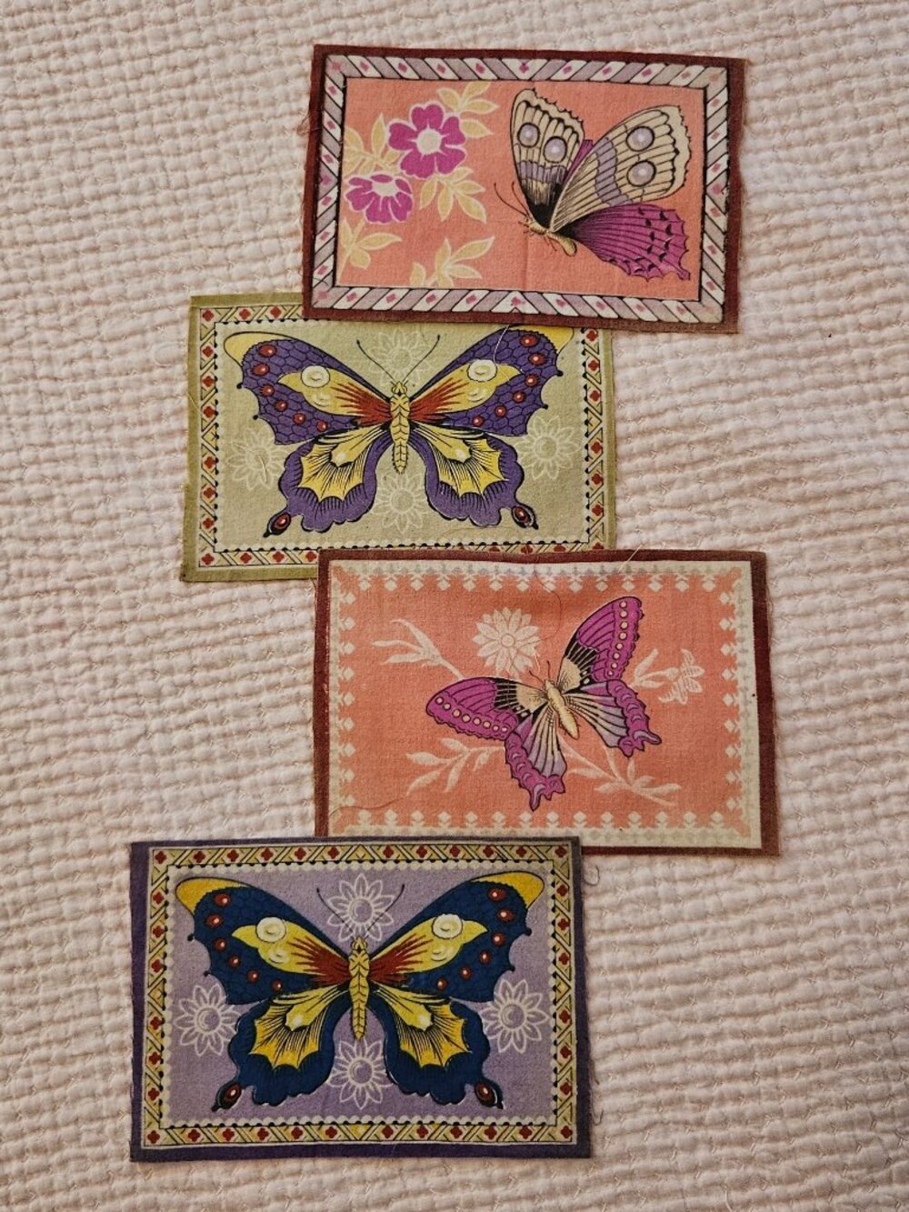 Vintage Felt Butterfly Panels  / Patches